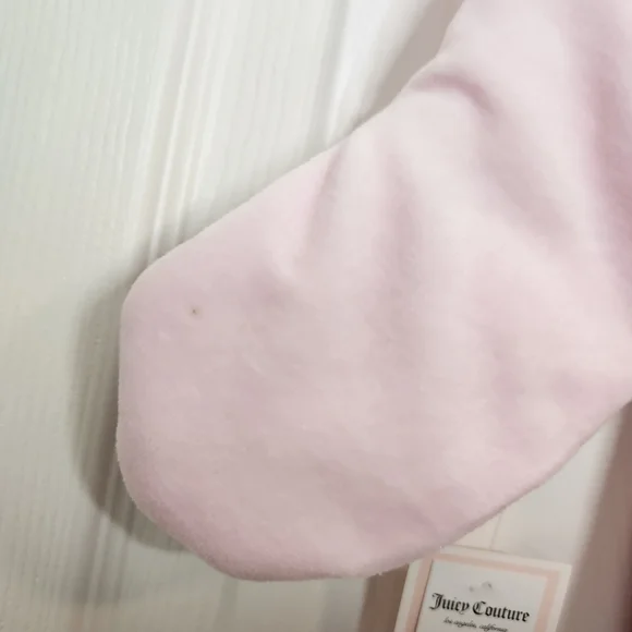 Baby Juicy Couture Winter Suit Bunting Pink Silver Sequin Heart Fur Hood NWT - Picture 9 of 12